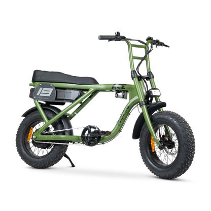 Ampd Bros ACE-X Mini step-over compact fat tyre e-bike in Combat Green