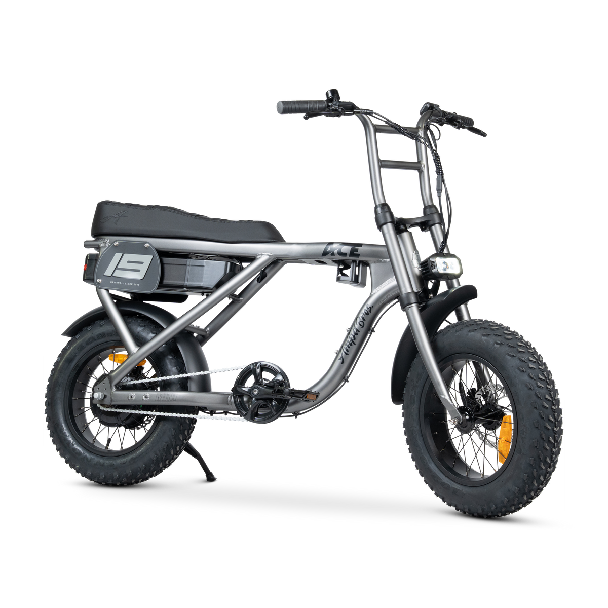 Ampd Bros ACE-X Mini step-over compact fat tyre e-bike in Titanium