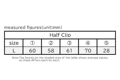 MKS half clip size and dimension chart