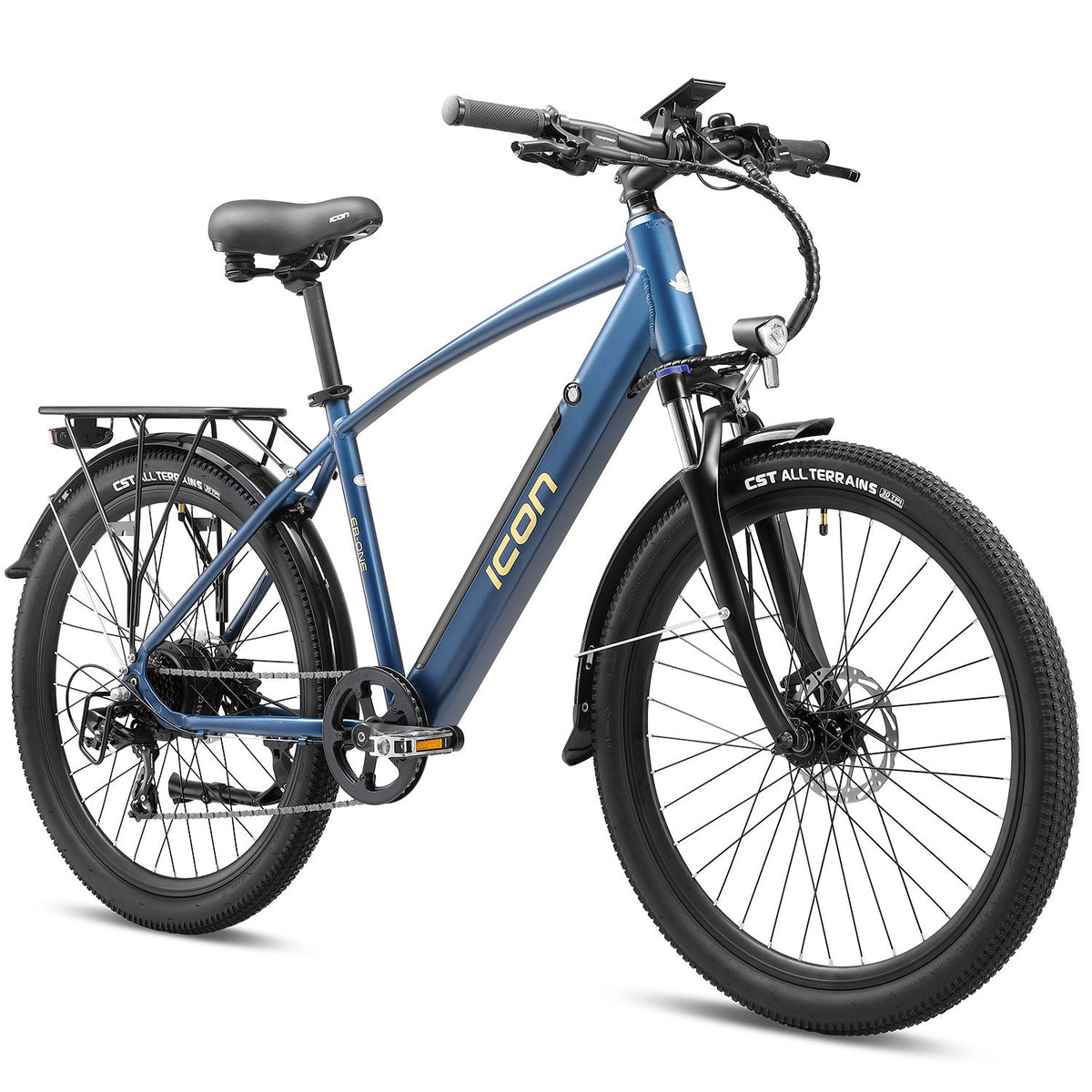 Icon EB-One Step Over electric bike in Zenith Blue, side view