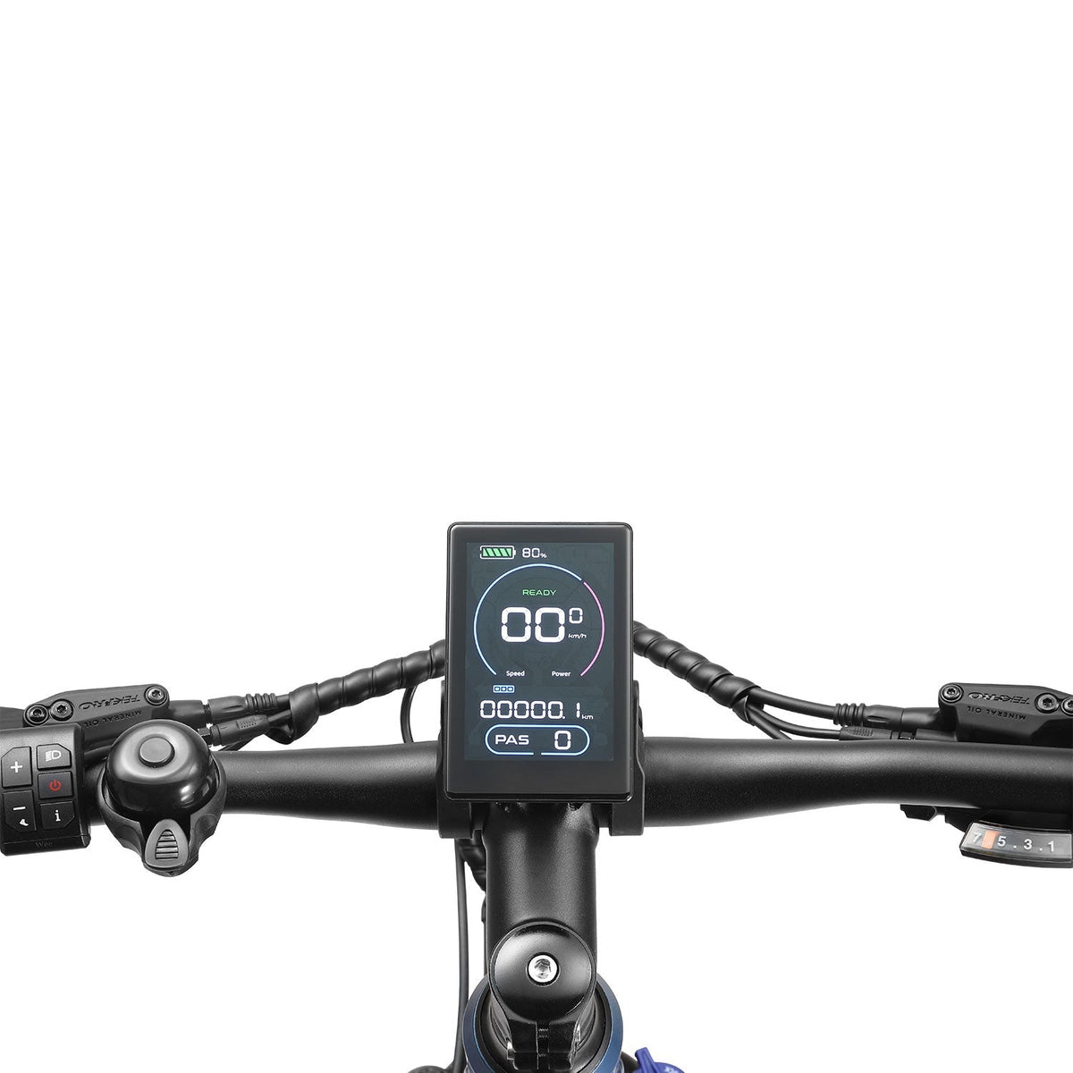 Icon EB-One Step Over electric bike in Zenith Blue, detail 4