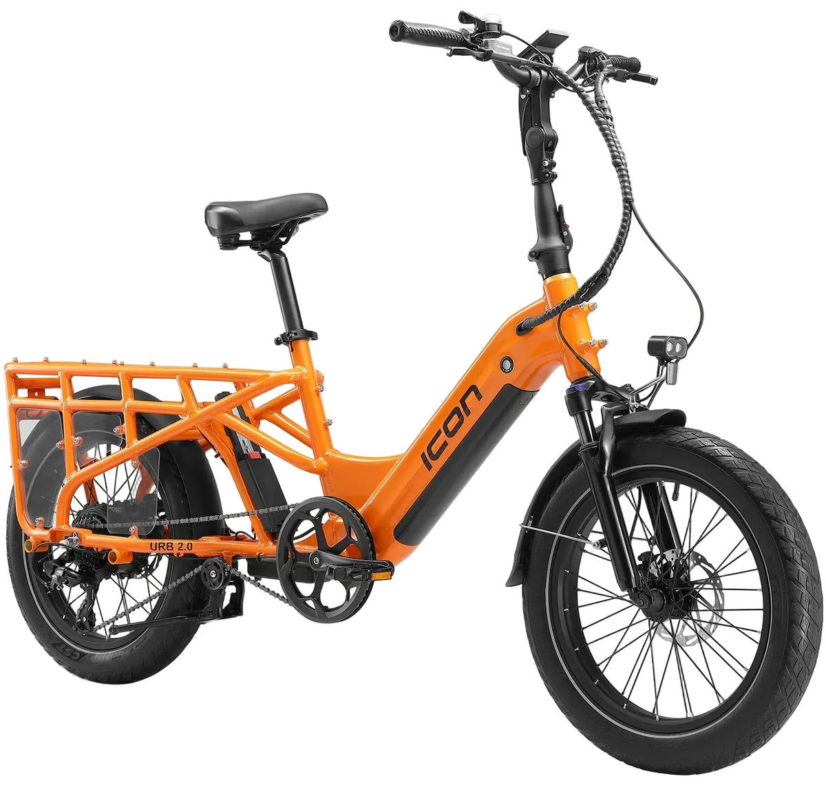 Icon URB 2.0 cargo electric bike in Tangerine