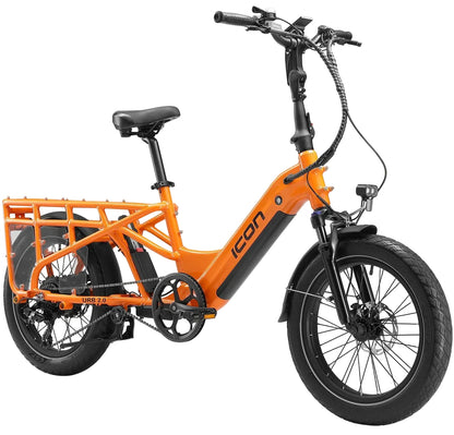 Icon URB 2.0 cargo electric bike in Tangerine