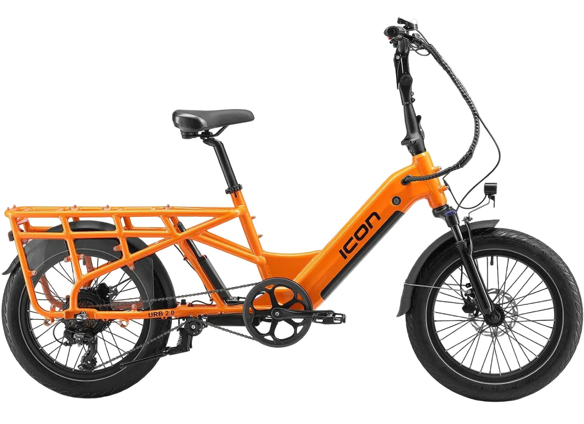 Icon URB 2.0 cargo electric bike in Tangerine, view 2