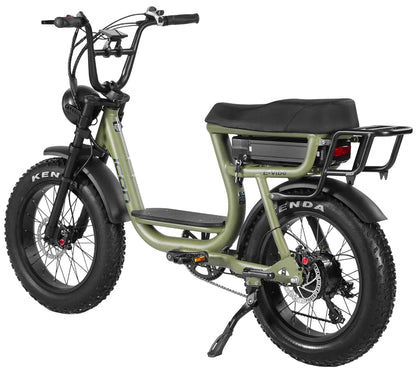Icon E-Vibe fat tyre electric bike in Army Green, view 3