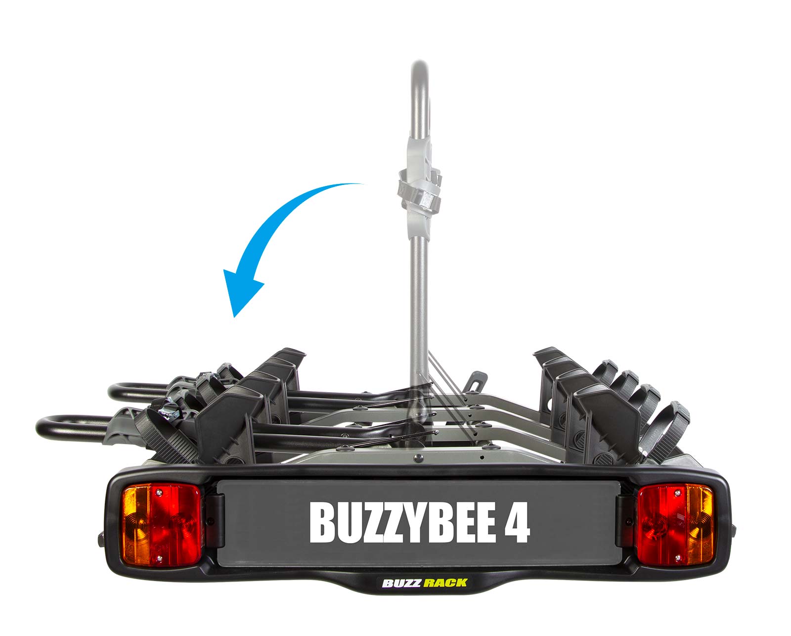 Buzzrack Buzzybee 4 wheel tray and ratchet strap detail