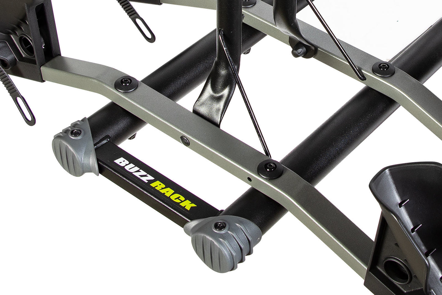 Buzzrack Buzzybee H4 wheel holder and ratchet strap detail