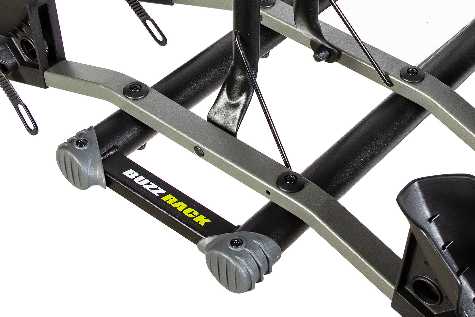Buzzrack Buzzybee H4 wheel holder and ratchet strap detail