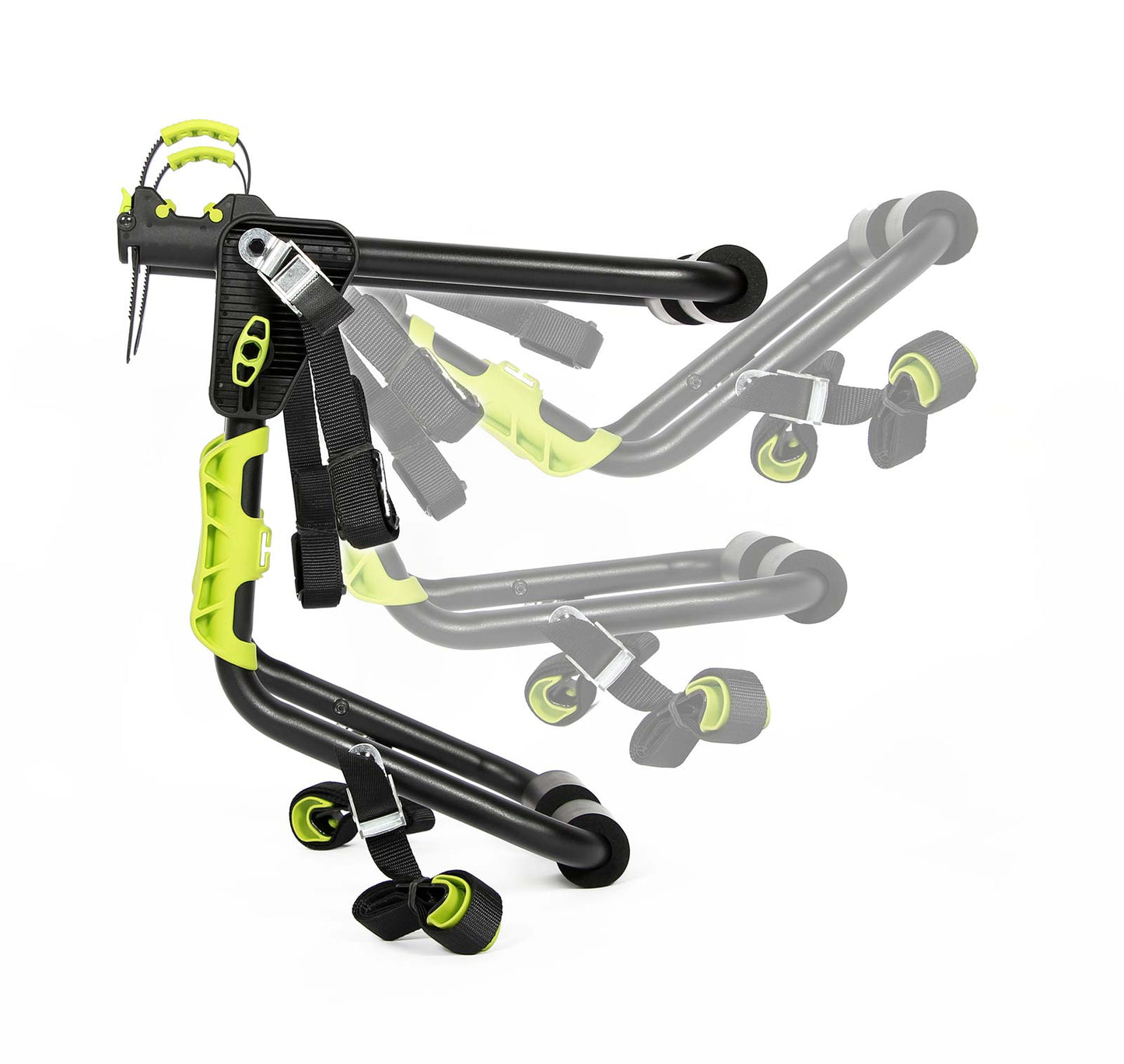 Buzzrack Colibri on vehicle rear showing bike securely held