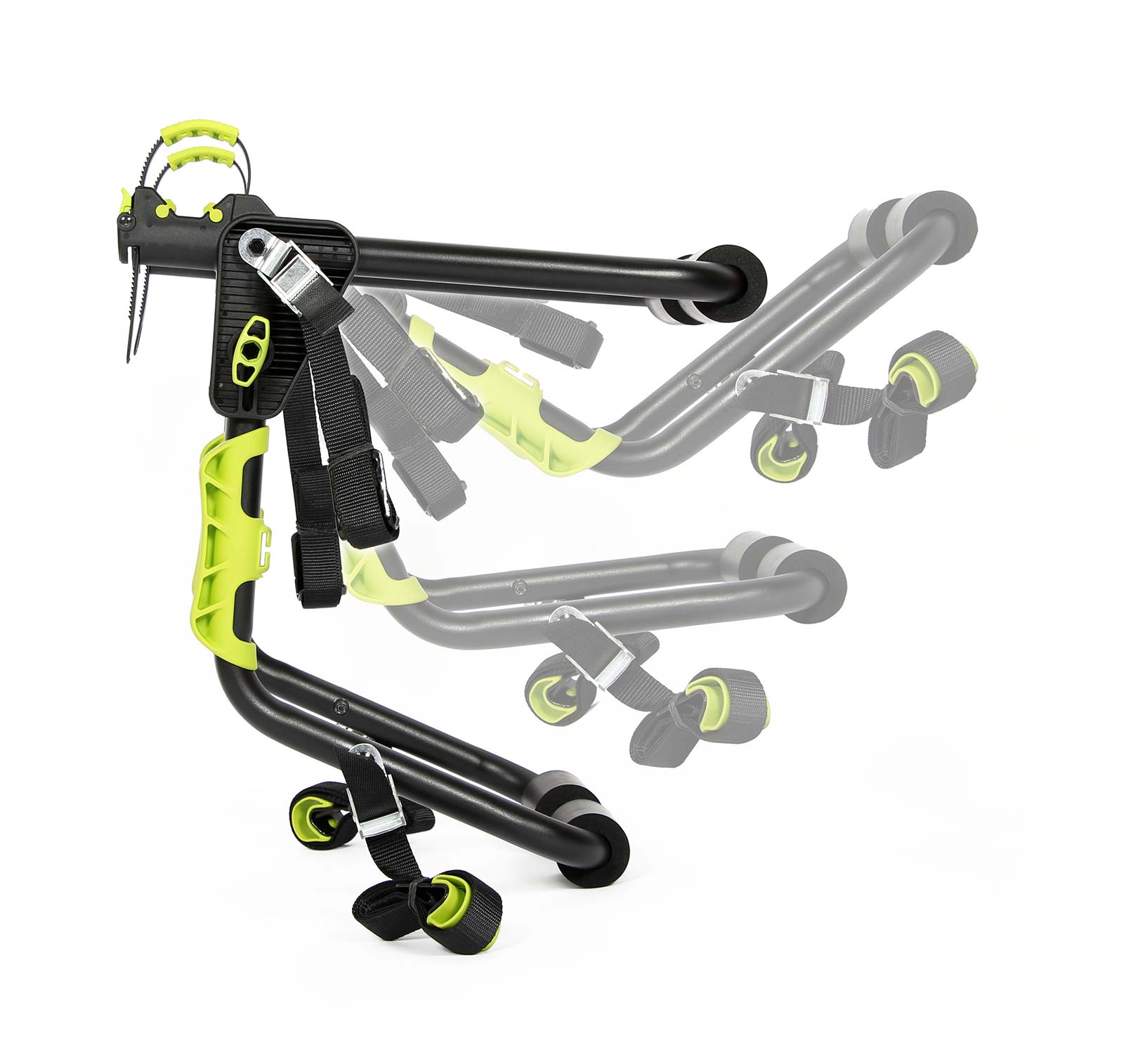 Buzzrack Colibri on vehicle rear showing bike securely held