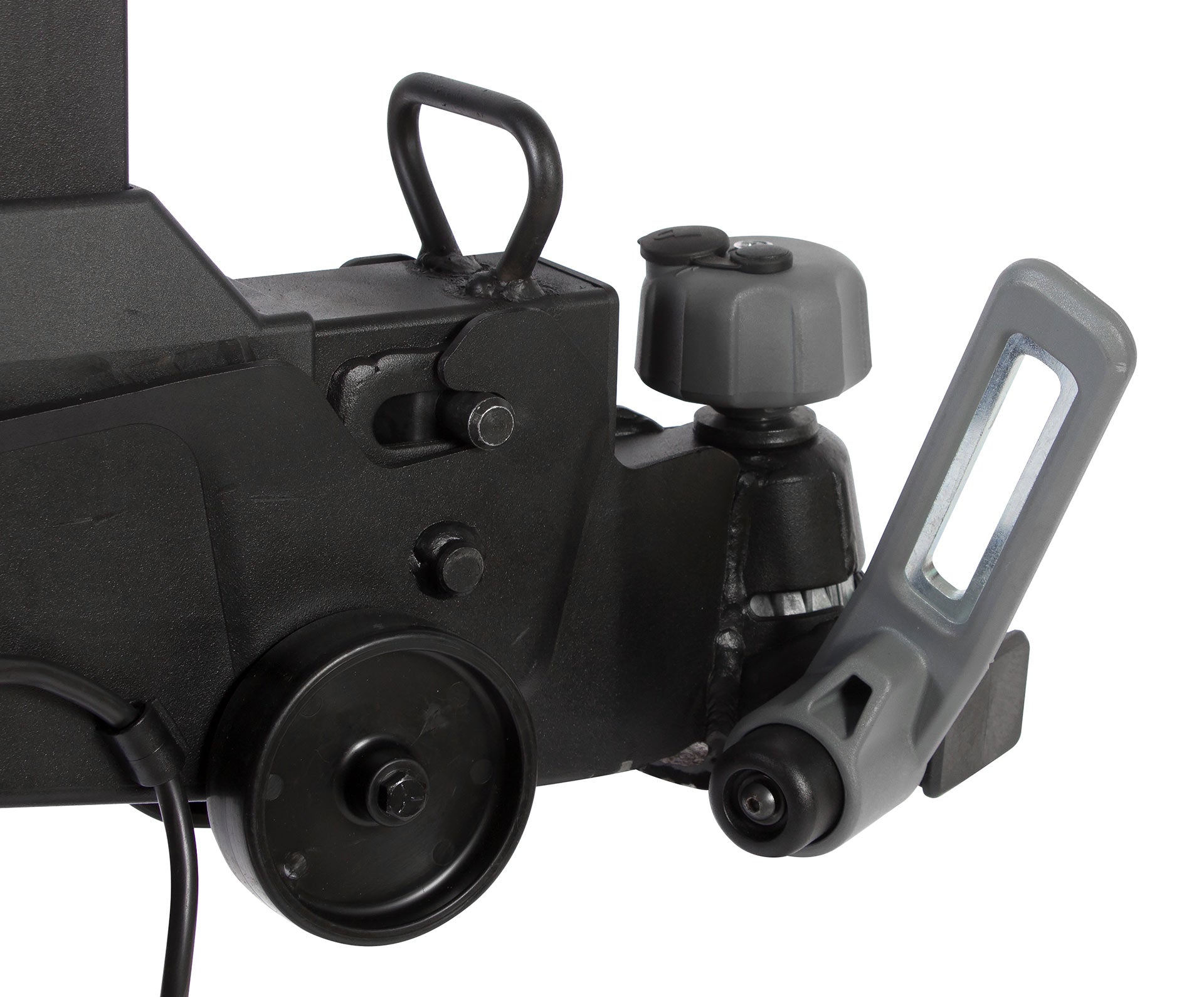 Buzzrack E-Scorpion 1 wheel tray and ratchet strap detail