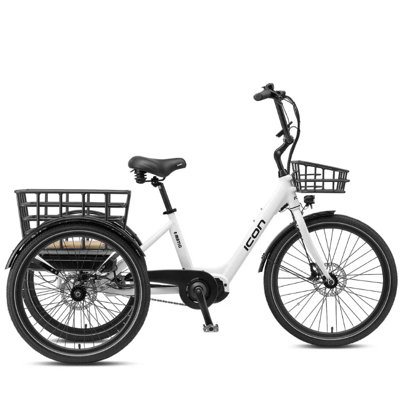 Icon E-Matic 24 inch electric trike in Casper White