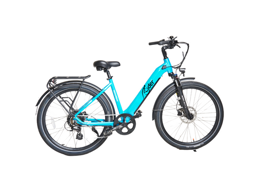 Ryder Uni-Ryder 2 Step-Thru Electric Bike Metallic Sky Blue | Grace & Pace Electric Bikes