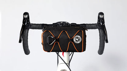 Ulac Coursier Verve X handlebar bag mounted on bike showing Spyder Klip