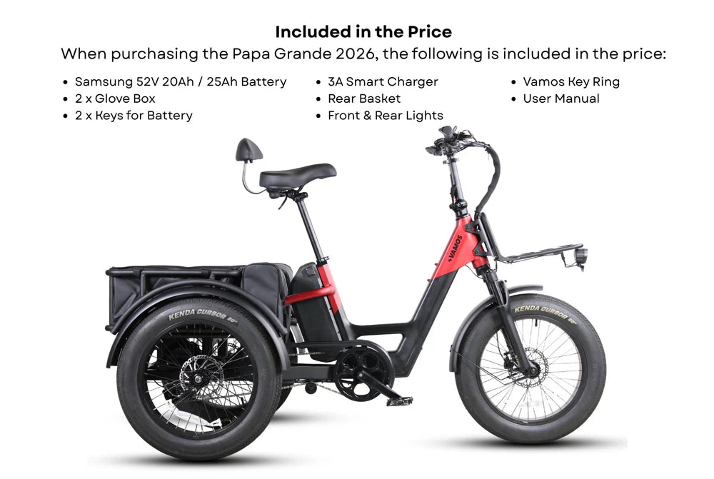 Vamos Papa Grande Pro 2026 Electric Trike – view 2 | Grace & Pace Electric Bikes