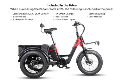 Vamos Papa Grande Pro 2026 Electric Trike – view 2 | Grace & Pace Electric Bikes