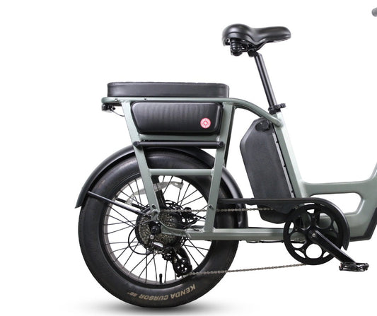 Vamos rear passenger seat fitted to an Amigo e-bike