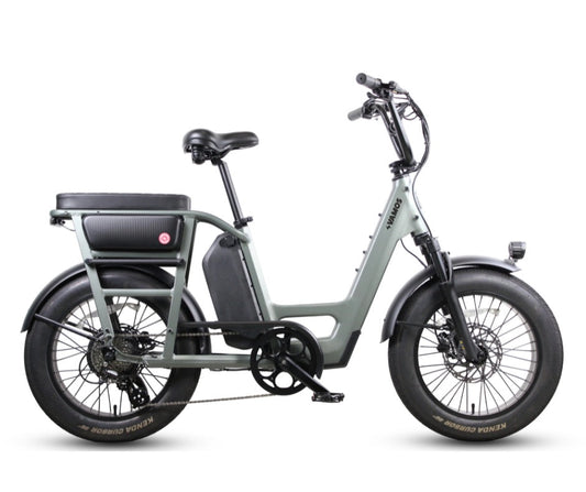 Vamos rear passenger seat on an Amigo cargo e-bike