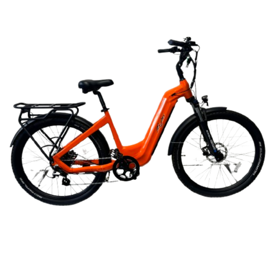 Ryder Maxximus Step-Thru Commuter E-Bike frame detail | Grace & Pace Electric Bikes