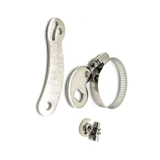 M14 e-bike hub motor torque arm with hose clamp and bolt