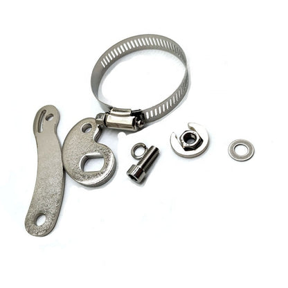 E-bike torque arm hose clamp mount