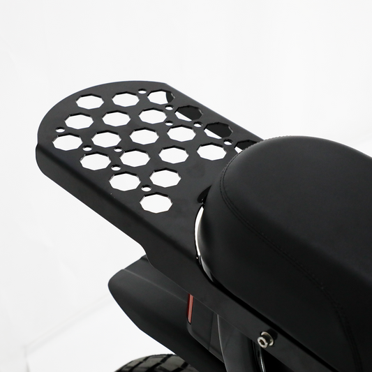 Fatboy V3 rear cargo rack on a Scrambler V3