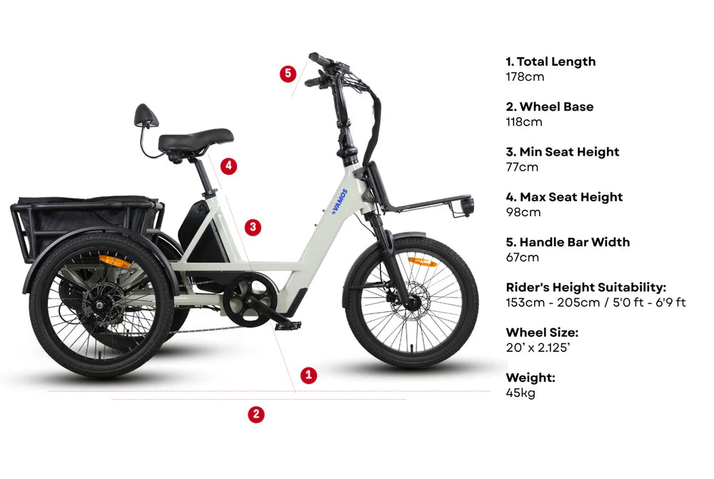 Vamos Trio 3-Wheel Electric Trike – view 3 | Grace & Pace Electric Bikes
