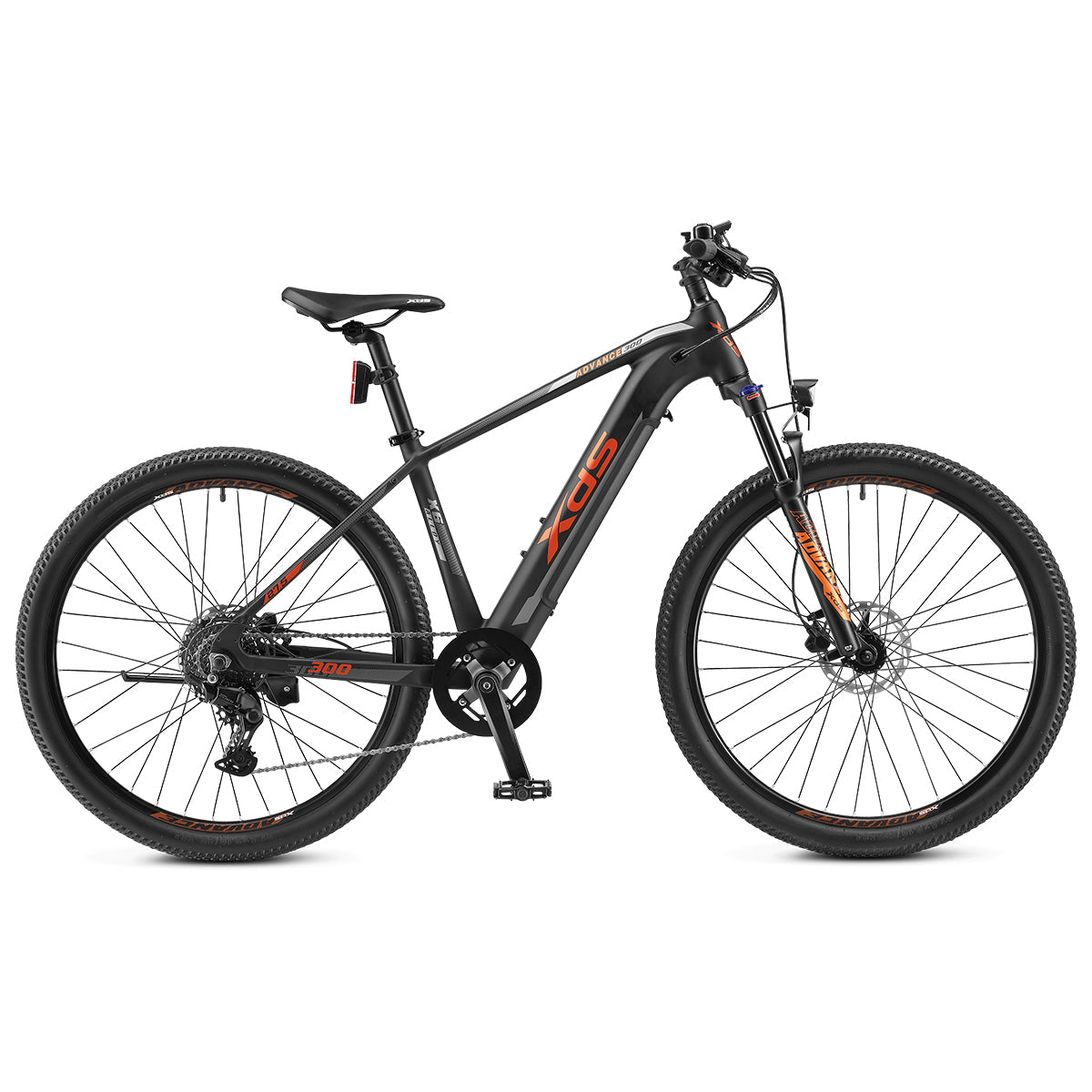 XDS Advance 300 Electric Mountain Bike Black side view