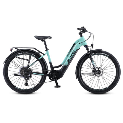 XDS Advance 600 Step-Thru Electric Bike Black / Green side view