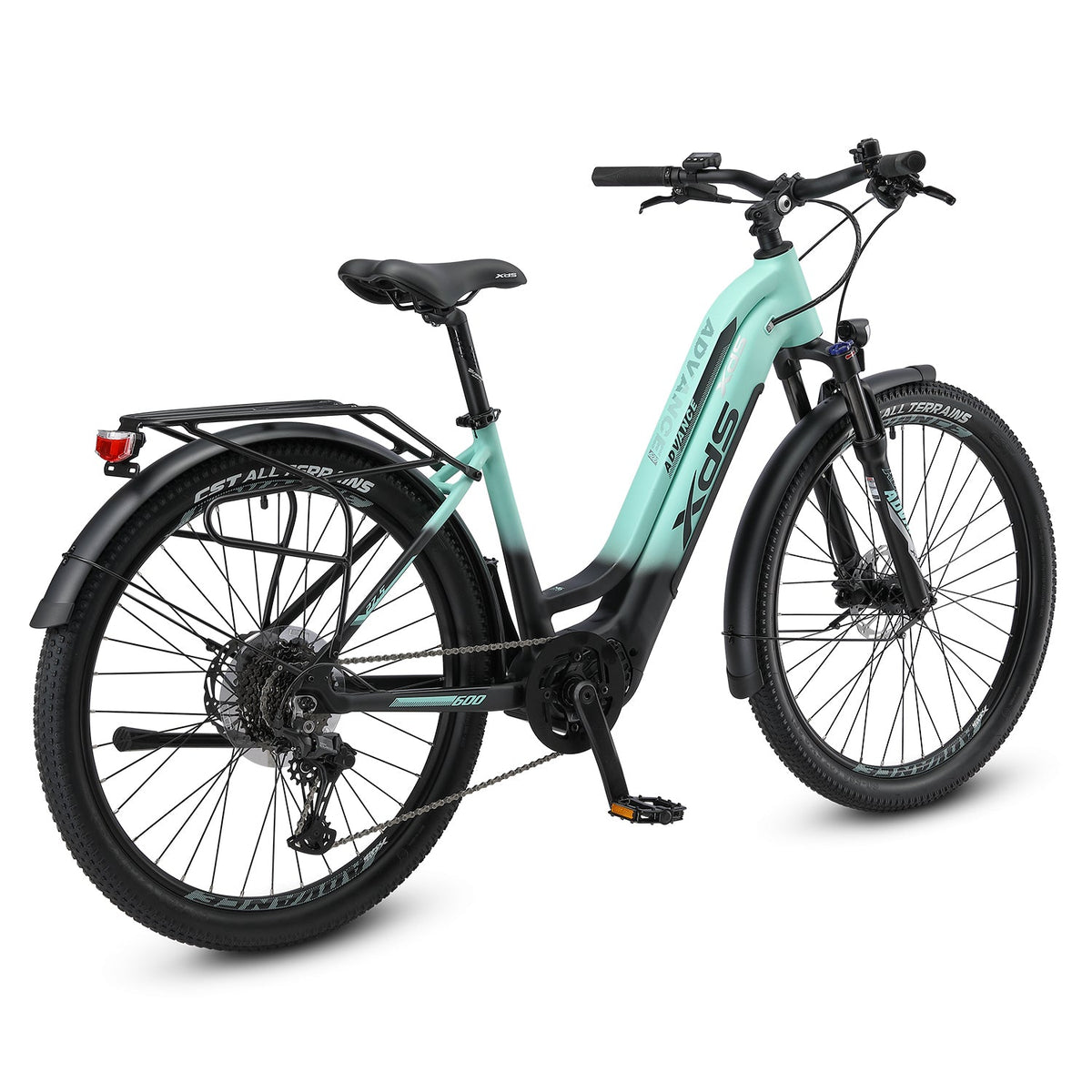 XDS Advance 600 Step-Thru Electric Bike Black / Green detail