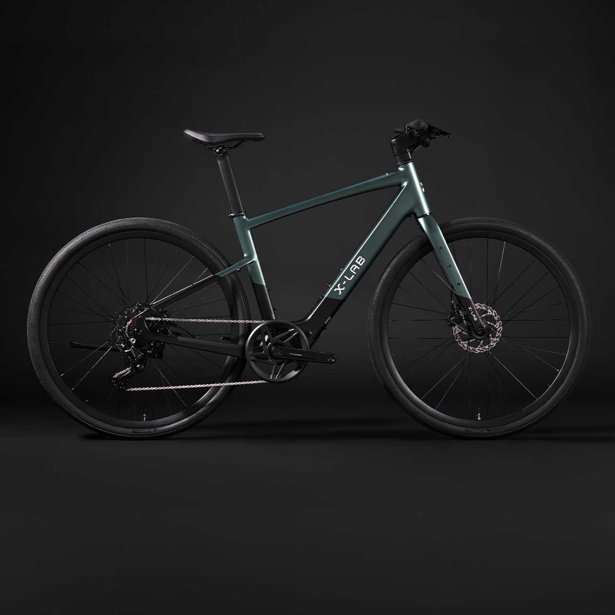XDS X-Lab SP5+ Electric Commuter Bike Pinecrest Green cockpit