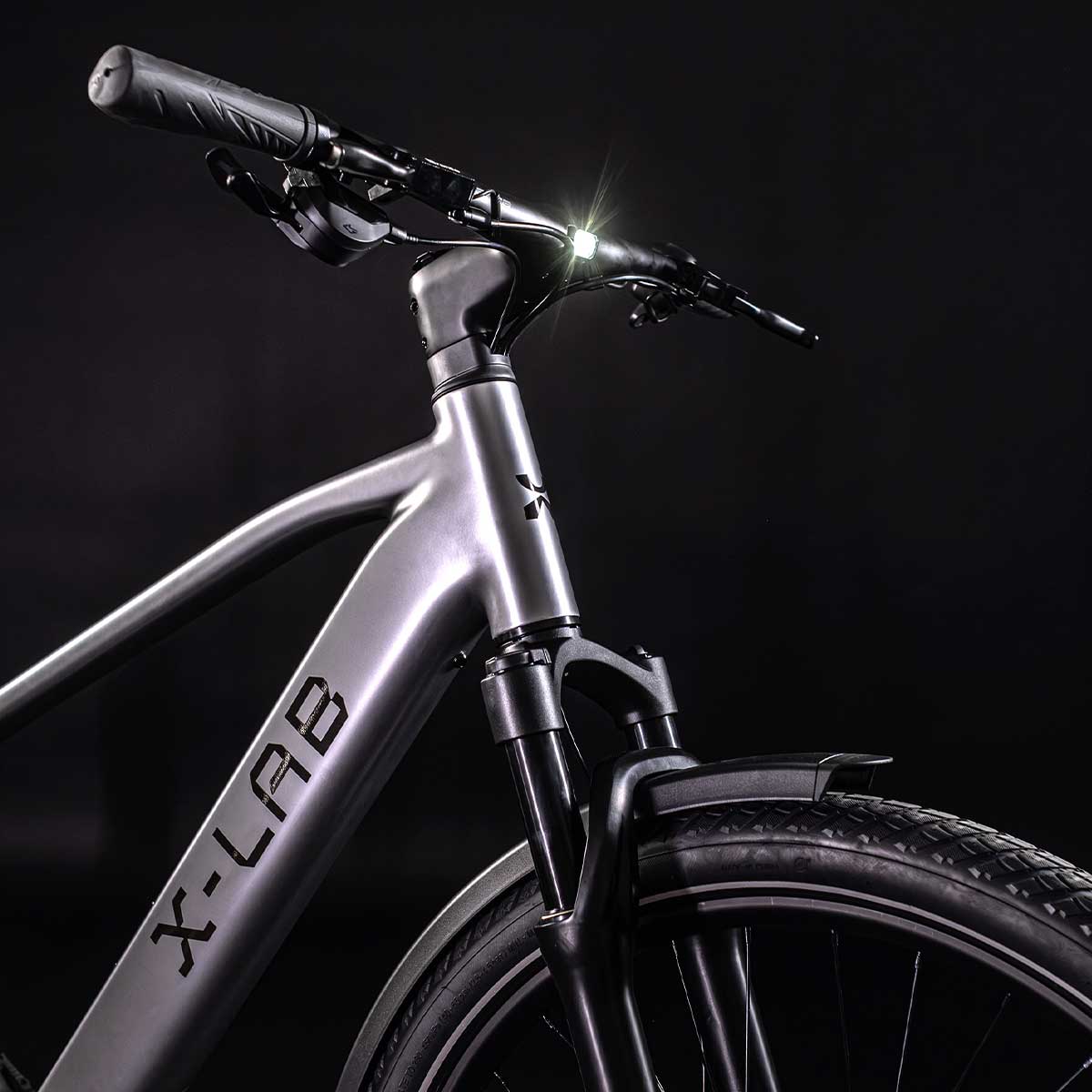 XDS X-Lab ST5+ Electric Commuter Bike Mercury Silver rear rack