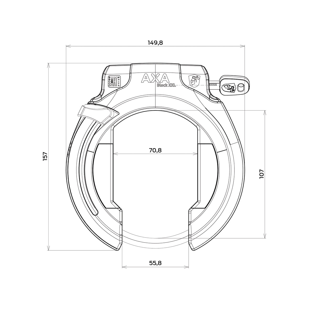 AXA Block XXL frame lock dimensions