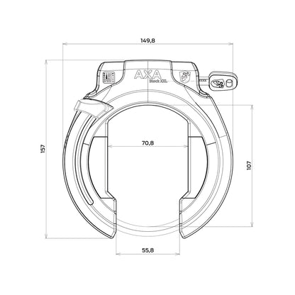 AXA Block XXL frame lock dimensions