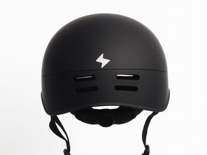 Vamos Bike Helmet black side profile with logo