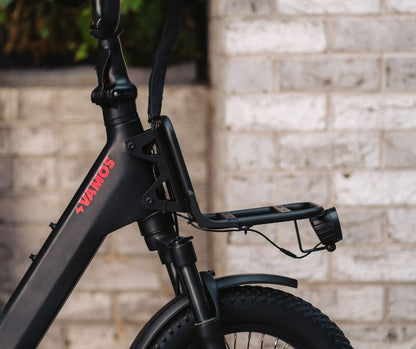 Vamos Doblez front rack mounted on the folding e-bike