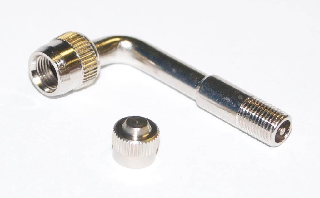 90 degree bent valve extension for Schrader valve