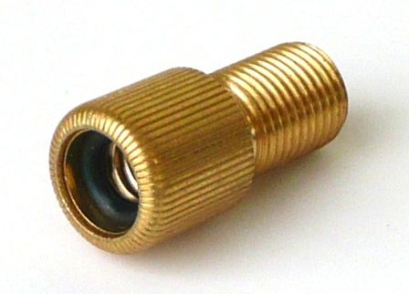 Brass Presta to Schrader valve adaptor 20mm
