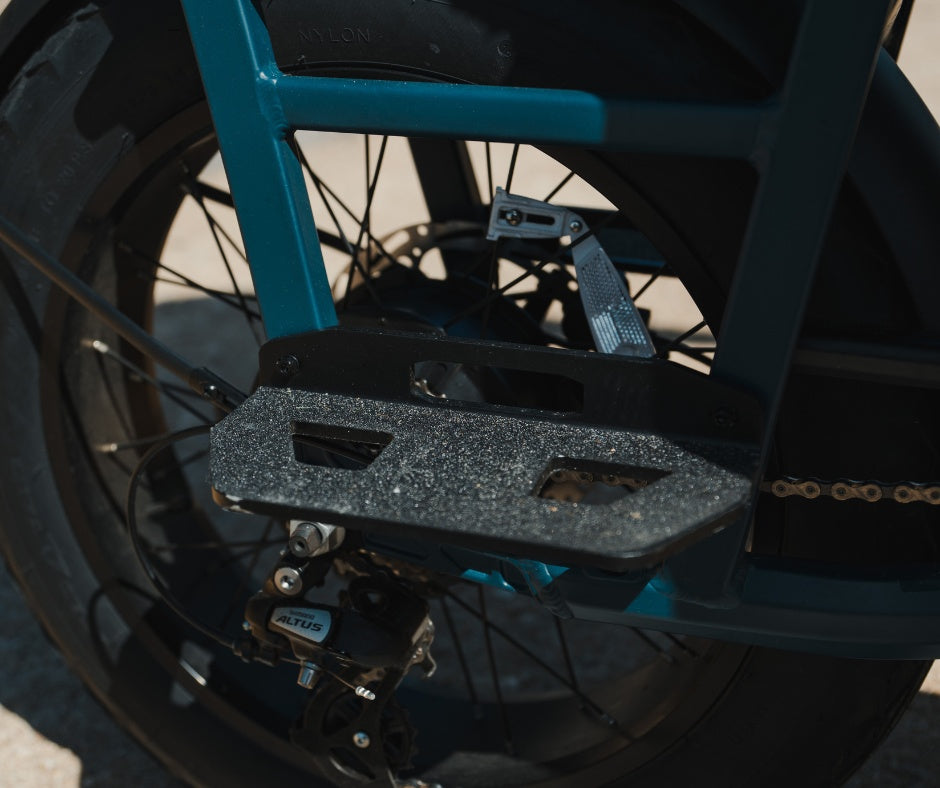 Vamos rear passenger foot pegs on an Amigo e-bike