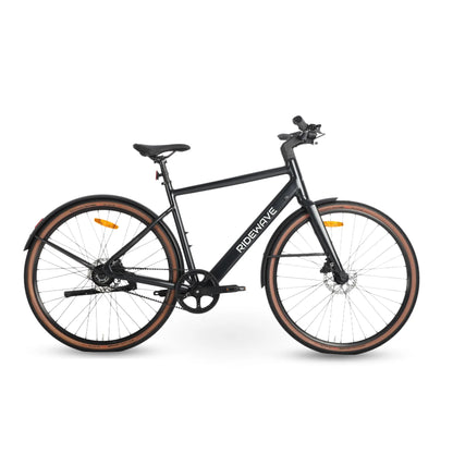 Ridewave Glide-B belt drive e-bike matte black, angled side view