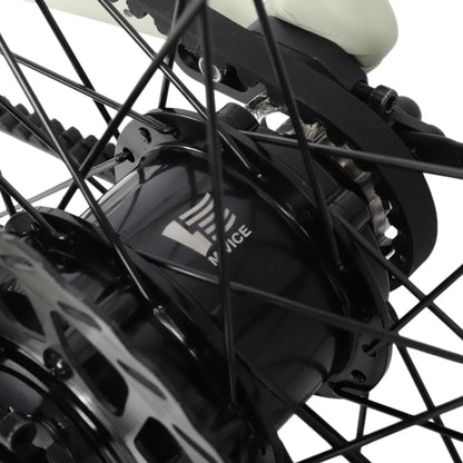 Ridewave Glide low-step e-bike mint, rear wheel, drivetrain and hub motor detail