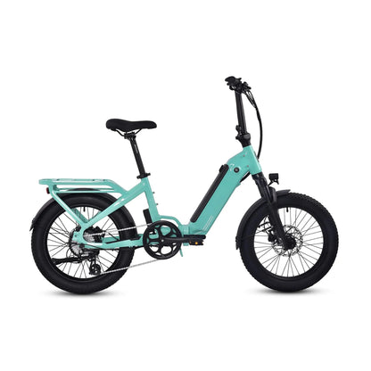 Ridewave Miniwave folding e-bike in aqua, side view