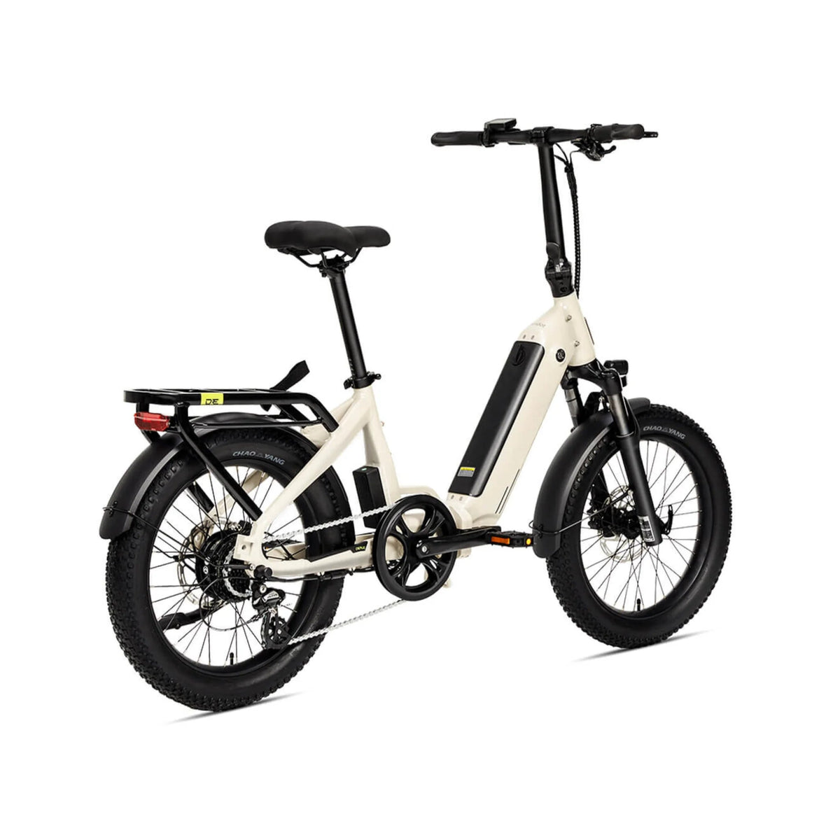 Ridewave Miniwave folding e-bike warm grey, angled side view