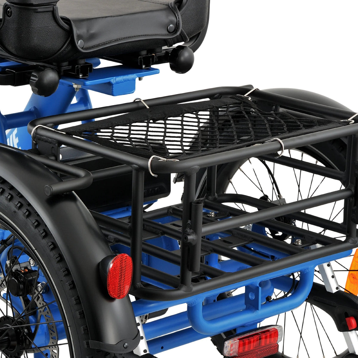 Ridewave Platypus electric trike rear cargo basket close-up