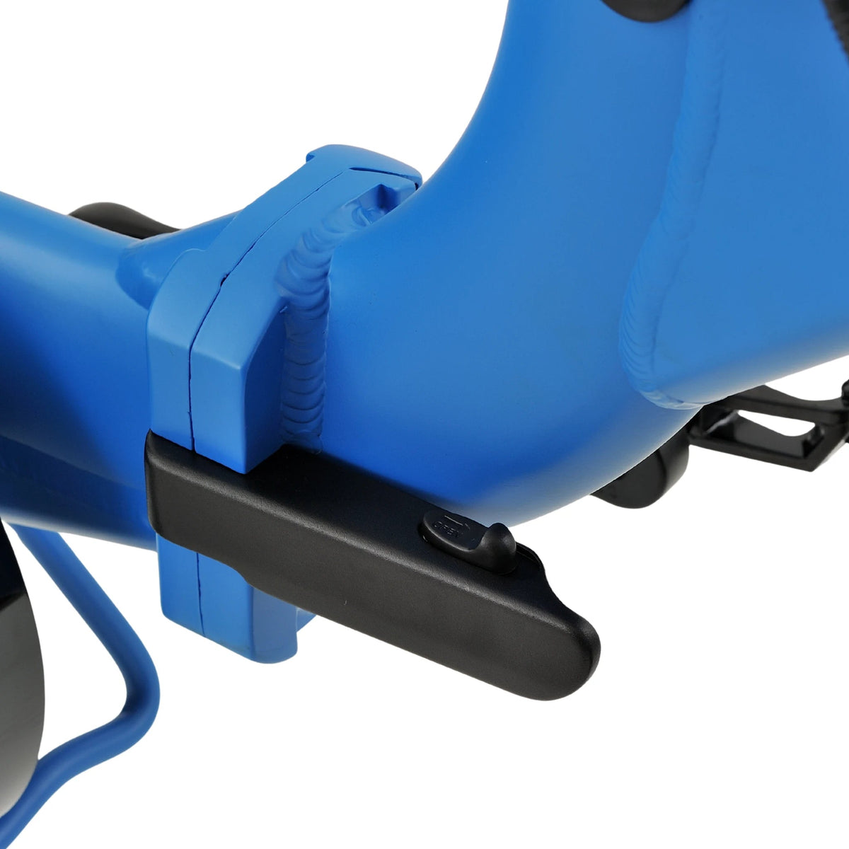 Ridewave Platypus electric trike low step-through frame and footrest close-up