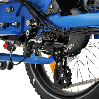 Ridewave Platypus electric trike drivetrain and rear axle close-up