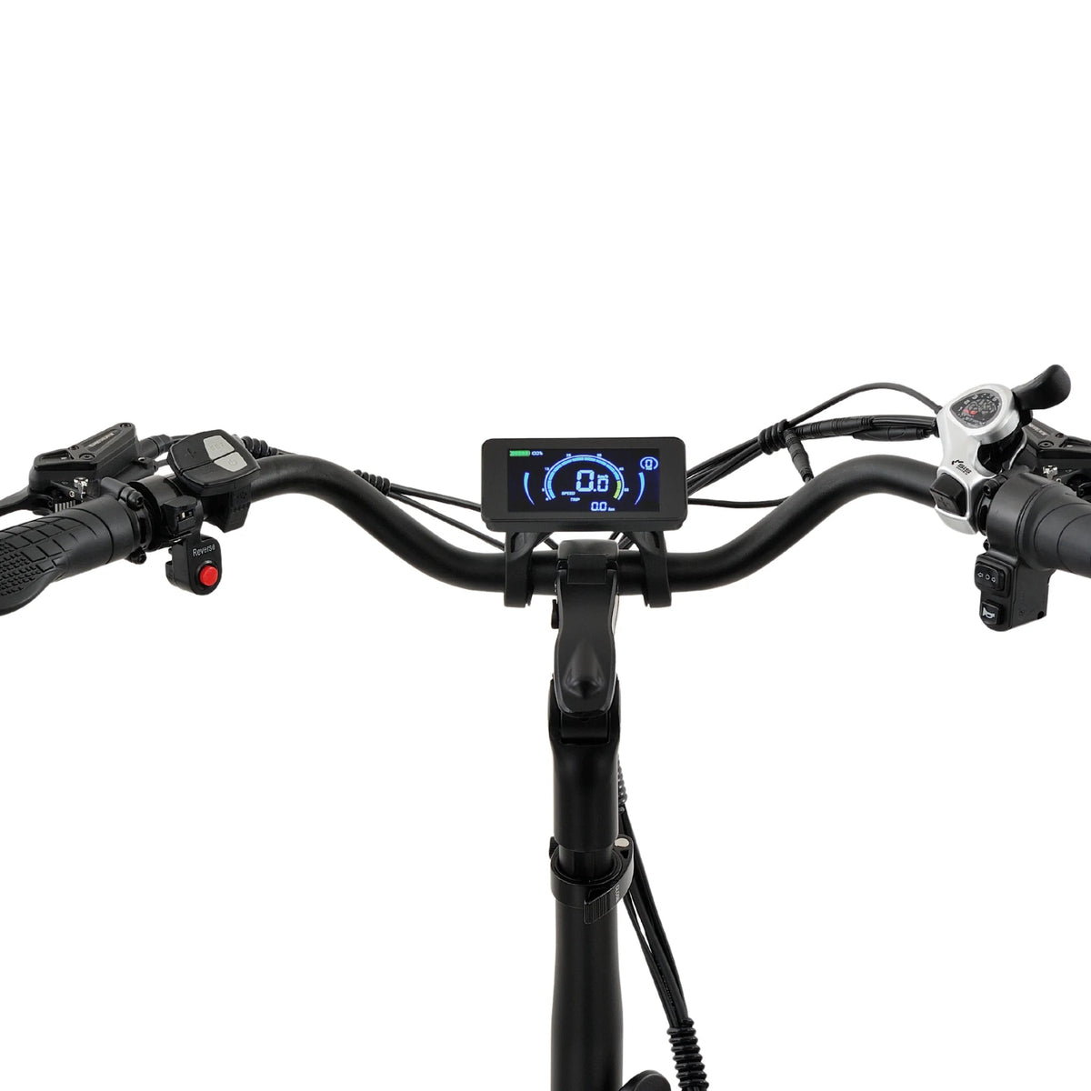Ridewave Platypus electric trike handlebar and display front view