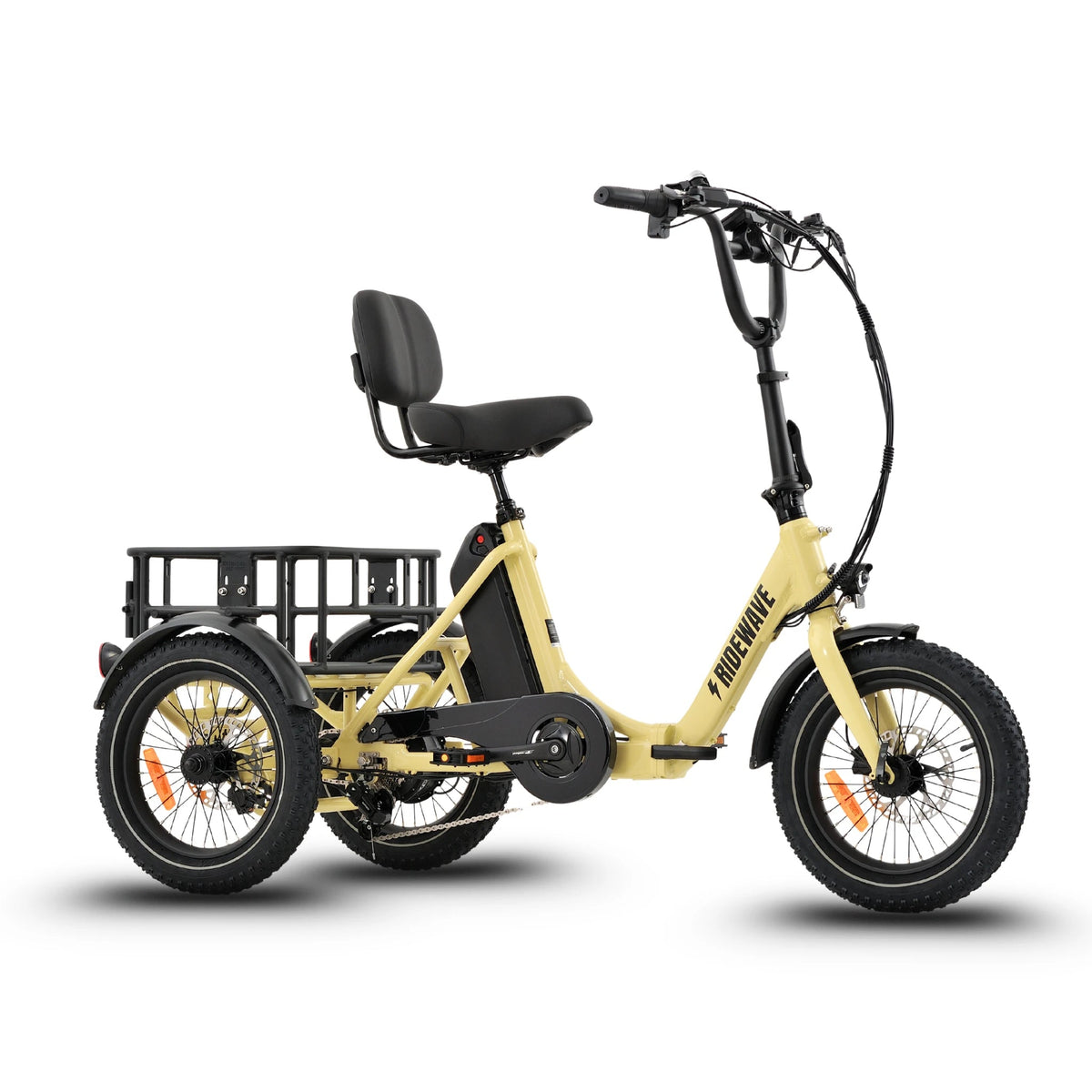 Ridewave Koala electric trike cream, three-quarter view