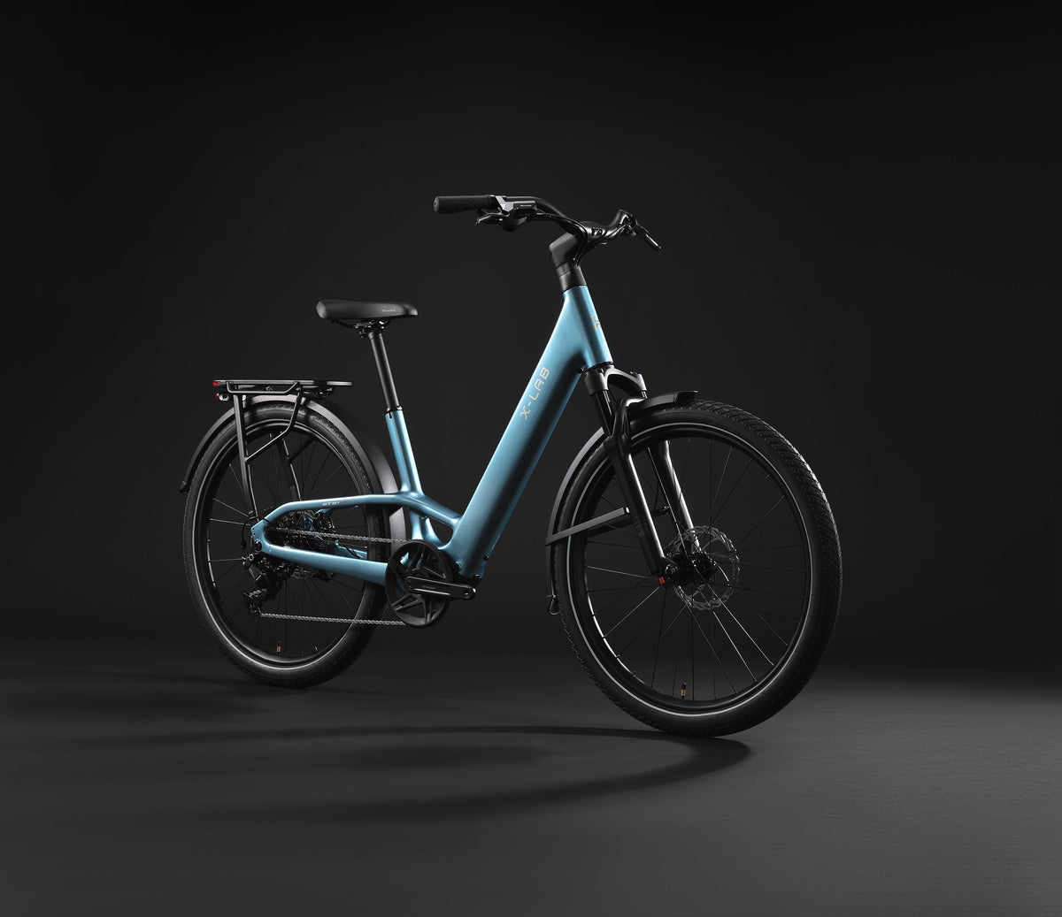 XDS X-Lab ST5+ LS Step Through Electric Bike Aether Sky Blue side view
