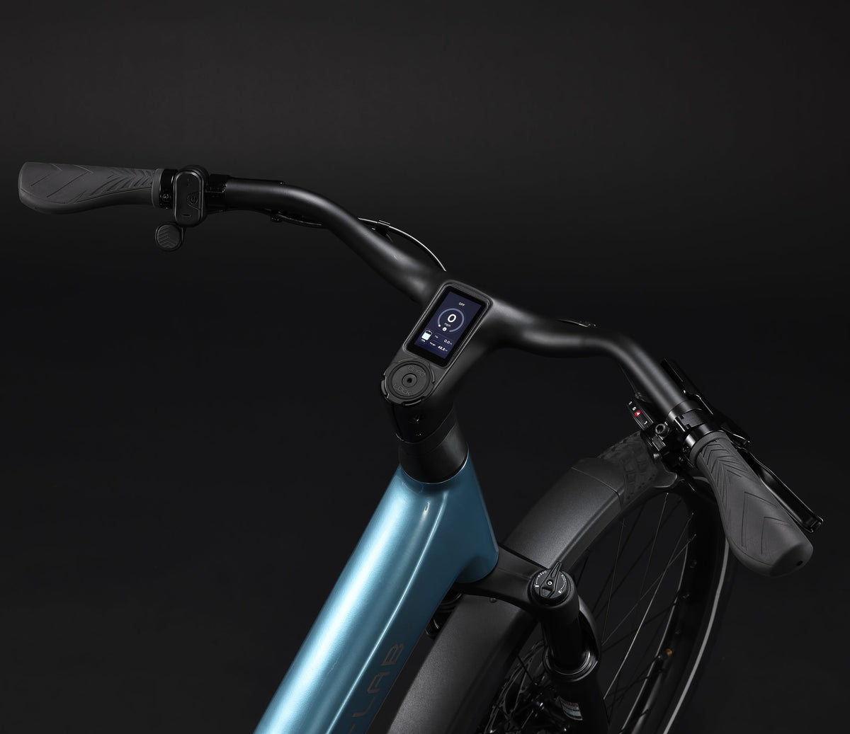 XDS X-Lab ST5+ LS Step Through Electric Bike Aether Sky Blue cockpit